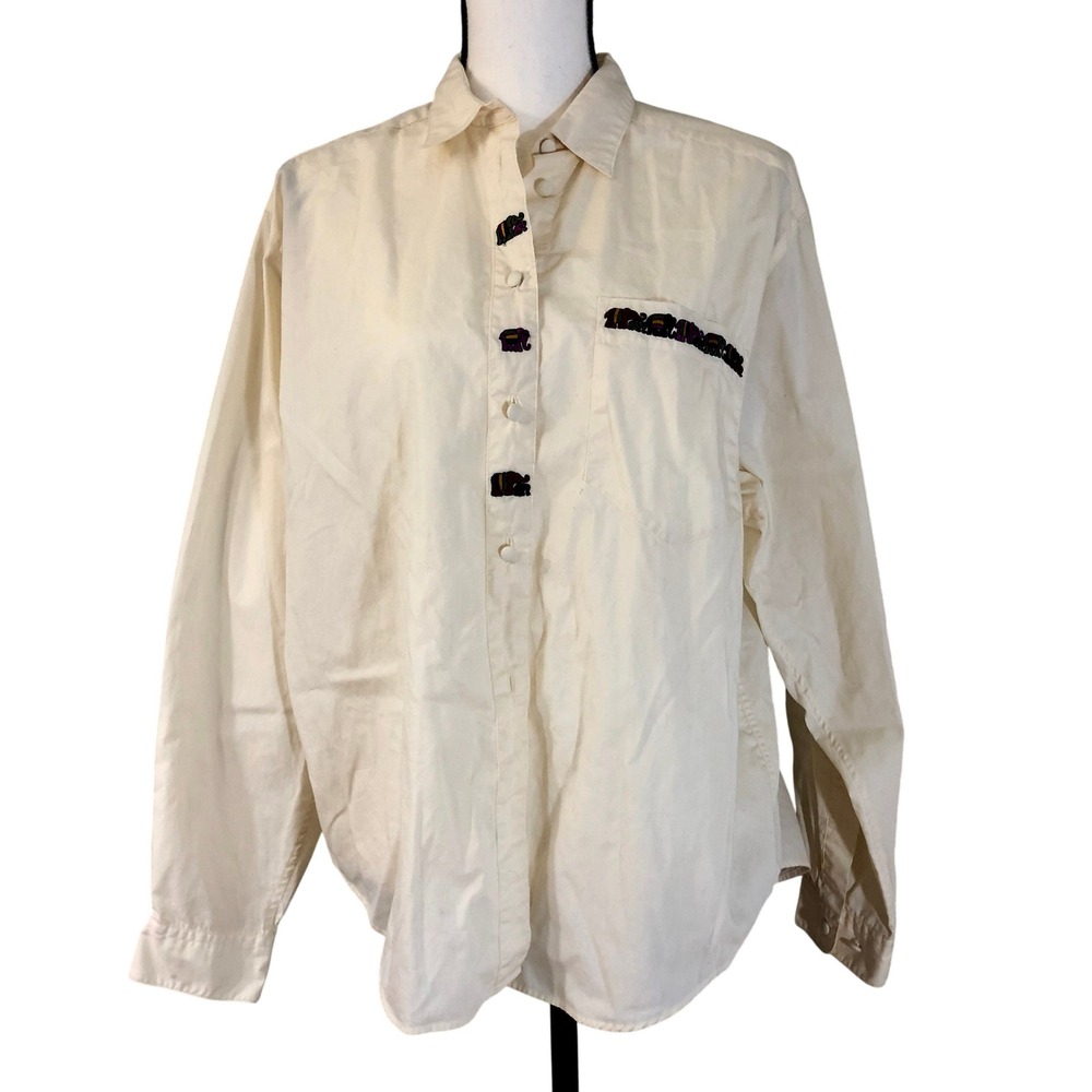 Vintage Button Down w/ Elephant Embroidery W 14‎